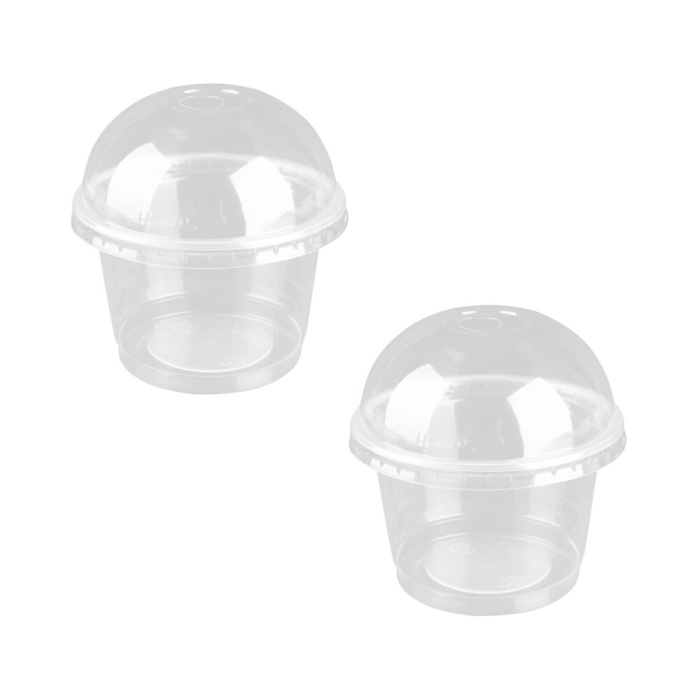 25pcs 250ml Disposable Salad Cup Transparent Dessert Bowl font b Container b font with Lid for